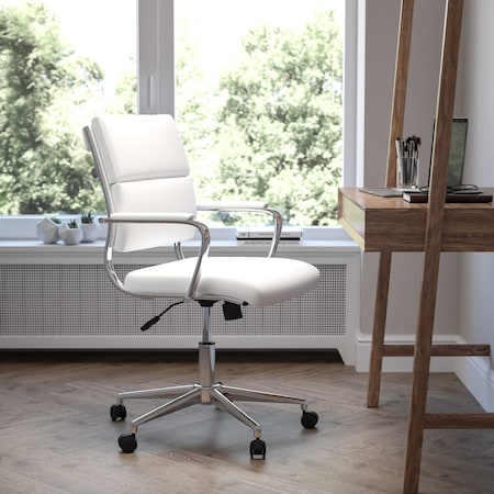 Flash Furniture White LeatherSoft Office Chair BT-20595M-2-WH-GG